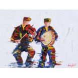 Darren Paul - MAKING MUSIC - Oil on Board - 12 x 16 inches - Signed