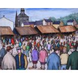 Gladys Maccabe, HRUA - MARKET DAY - Limited Edition Giclee Coloured Print (12/150) - 13.5 x 17