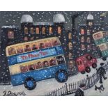 James Downie - TEA TIME EXPRESS - Oil on Board - 11 x 14 inches - Signed