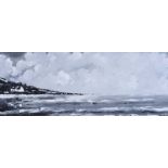 Sean Lorinyenko - SEA VIEW LOOKING TOWARDS TRA NA ROSSAN COTTAGES - Acrylic on Canvas - 8 x 20