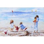 Lorna Millar - AS THE BOATS GO BY - Oil on Board - 20 x 30 inches - Signed