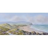 Hamilton Sloan - PORTSTEWART STRAND - Watercolour Drawing - 10 x 20 inches - Signed