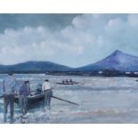 Sean Lorinyenko - THE DOWNINGS CURRACH MEN - Watercolour Drawing - 15 x 18 inches - Signed