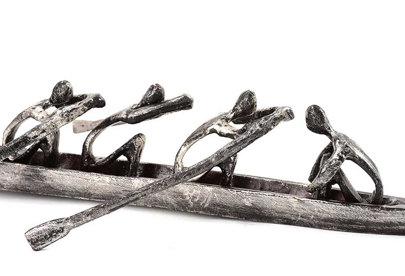 Irish School - THE ROWERS - Metal Sculpture - 2.5 x 22 inches - Unsigned - Image 4 of 4