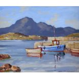 Samuel McLarnon, UWS - PIER AT GALWAY - Oil on Canvas - 10 x 12 inches - Signed
