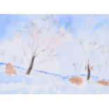 William Lindsay - WINTER LANDSCAPE - Watercolour Drawing - 10 x 13 inches - Unsigned