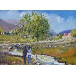 Sean Lorinyenko - RIVER WALK TO THE BLUESTACKS COTTAGES - Watercolour Drawing - 10 x 14 inches -