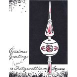 Norah McGuinness, HRHA - CHRISTMAS GREETINGS - Hand Coloured Greeting Card - 9 x 7 inches - Signed