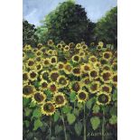 Lynn Chambers - SUNFLOWERS - Watercolour Drawing - 11.5 x 8 inches - Signed