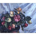 Paul Nietsche, RUA - STILL LIFE, ROSES - Gouache on Board - 19 x 23 inches - Signed