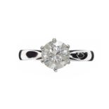 9CT WHITE GOLD DIAMOND SOLITAIRE RING