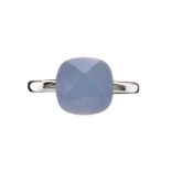 18CT WHITE GOLD RING SET WITH CHALCEDONY