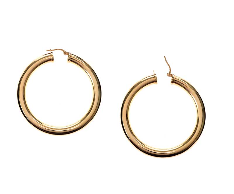 9CT GOLD LARGE HOOP EARRINGS - Image 2 of 2