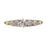 EDWARDIAN 18CT GOLD DIAMOND FIVE STONE RING