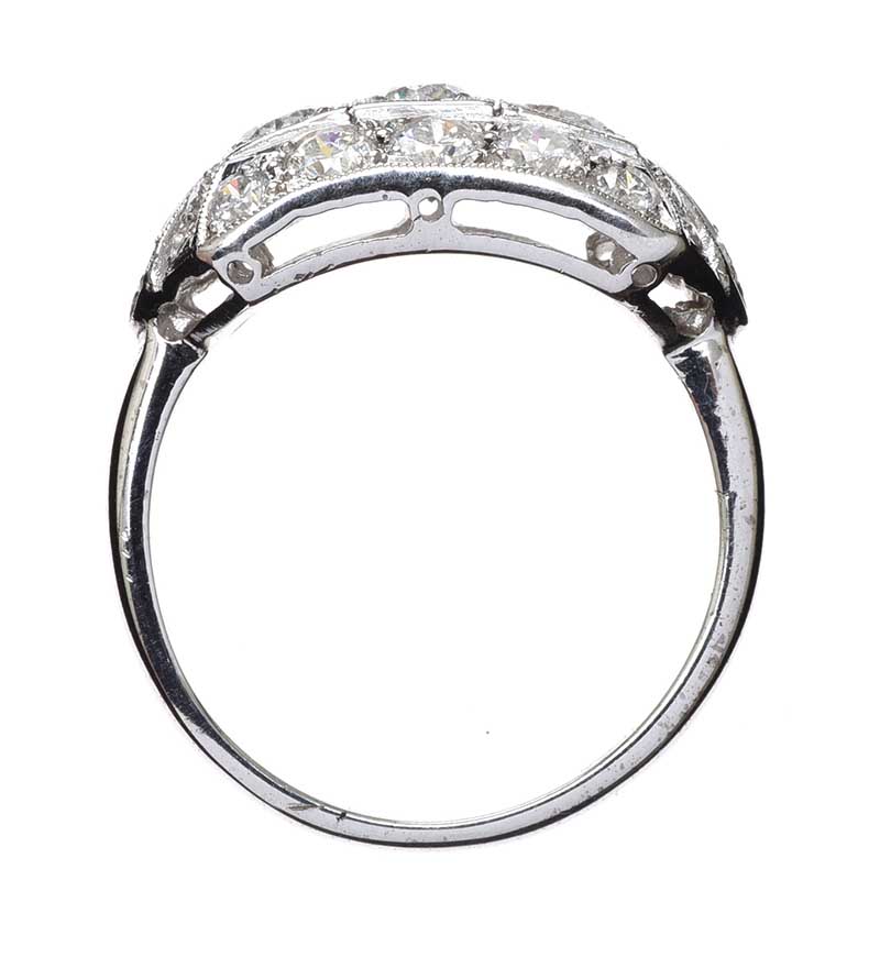 18CT WHITE GOLD ART DECO STYLE DIAMOND RING - Image 3 of 3