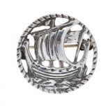 STERLING SILVER VIKING BROOCH