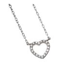 TIFFANY & CO 18CT WHITE GOLD DIAMOND-SET HEART NECKLACE