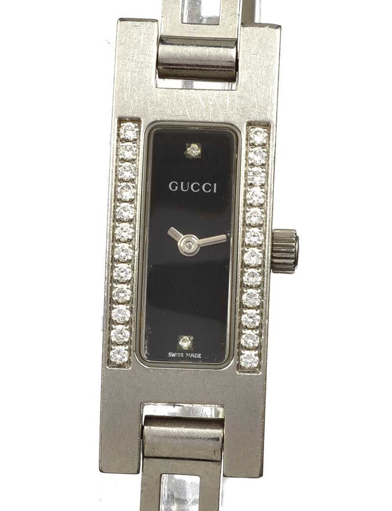 GUCCI '3900 L' STAINLESS STEEL DIAMOND-SET LADY'S WRIST WATCH - Image 2 of 2