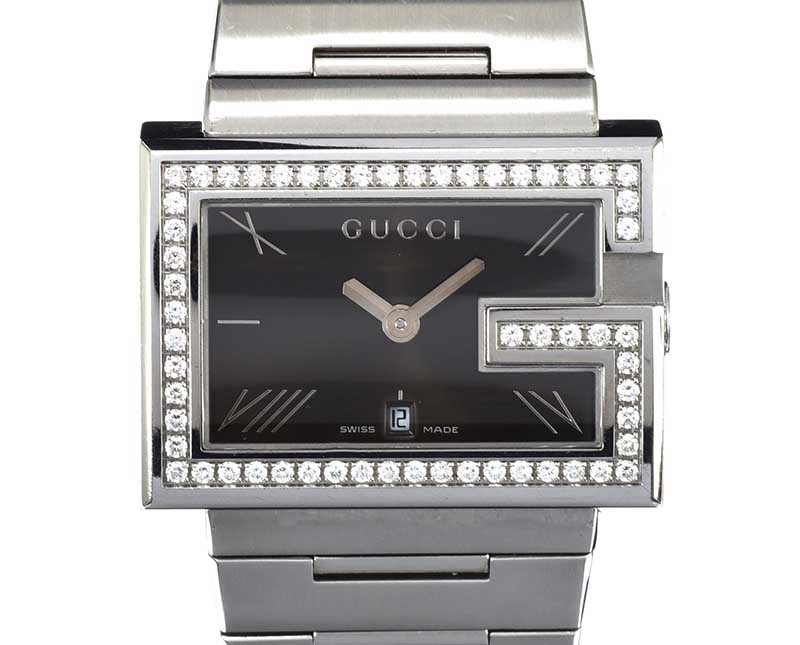 GUCCI 'G' DIAMOND-SET STAINLESS STEEL GENT'S WRIST WATCH - Image 2 of 2