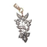 GEORGIAN SILVER-ON-GOLD ROSE-CUT DIAMOND PENDANT