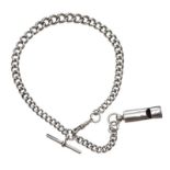 STERLING SILVER ALBERT CHAIN AND WHISTLE