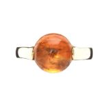 18CT WHITE GOLD RING SET WITH CITRINE