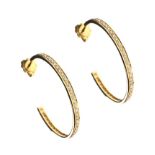 18CT GOLD DIAMOND-SET HOOP EARRINGS