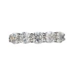 18CT WHITE GOLD FIVE STONE DIAMOND RING