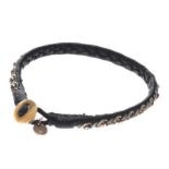 MARIA RUTMAN BRAIDED PEWTER LEATHER BRACELET