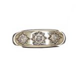 9CT GOLD THREE STONE DIAMOND RING