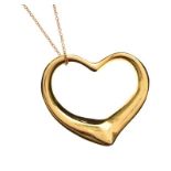 TIFFANY & CO 'ELSA PERETTI' 18CT GOLD LARGE HEART-SHAPED PENDANT AND CHAIN