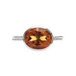 18CT WHITE GOLD RING SET WITH CITRINE