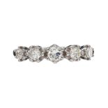 18CT WHITE GOLD FIVE STONE DIAMOND RING