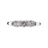 18CT WHITE GOLD DIAMOND THREE STONE RING