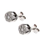 18CT WHITE GOLD DIAMOND CLUSTER EARRINGS