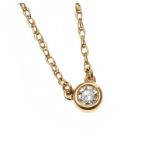 18CT GOLD DIAMOND SOLITAIRE NECKLACE