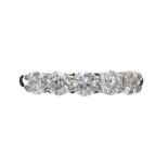 18CT WHTIE GOLD FIVE STONE DIAMOND RING