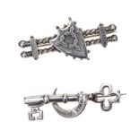 TWO ANTIQUE SILVER BROOCHES