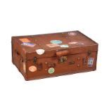 VINTAGE LEATHER TRAVEL TRUNK