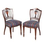 PAIR OF EDWARDIAN SHIELD BACK CHAIRS