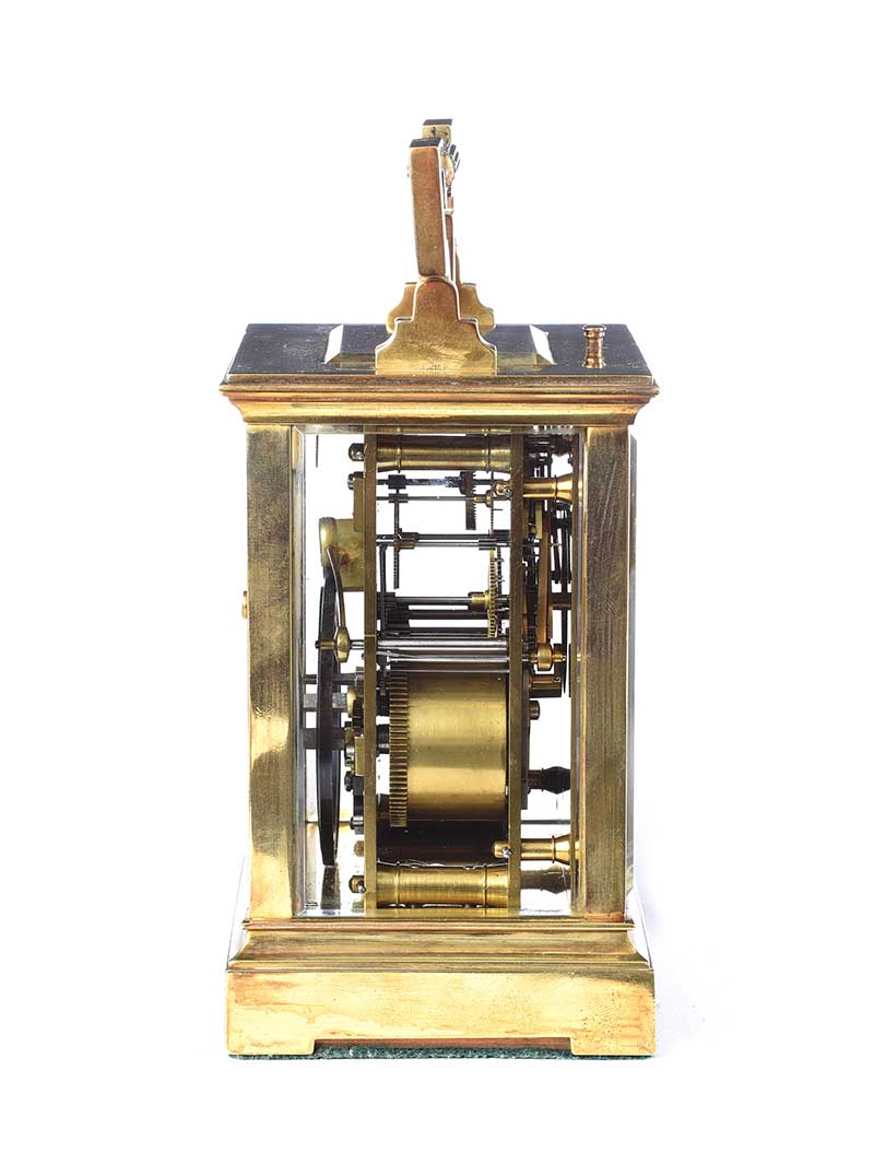 FRENCH BRASS REPEATER CARRIAGE CLOCK - Image 3 of 6