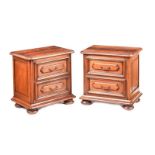 PAIR OF OAK BEDSIDE PEDESTALS