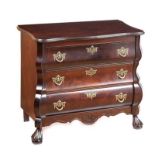 CONTINENTAL WALNUT CHEST OF DRAWERS