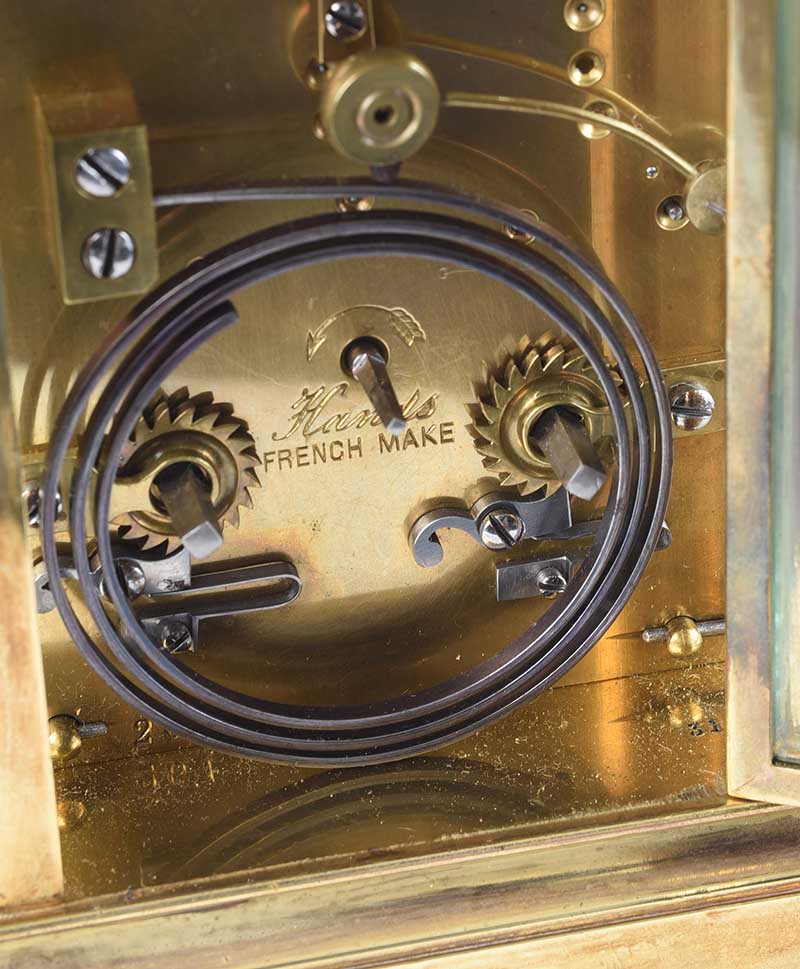 FRENCH BRASS REPEATER CARRIAGE CLOCK - Image 4 of 6