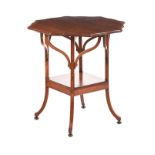 EDWARDIAN INLAID SHAPED TOP LAMP TABLE