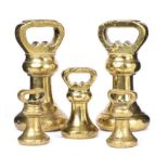 SET OF VICTORIAN BRASS BELL WEIGHTS