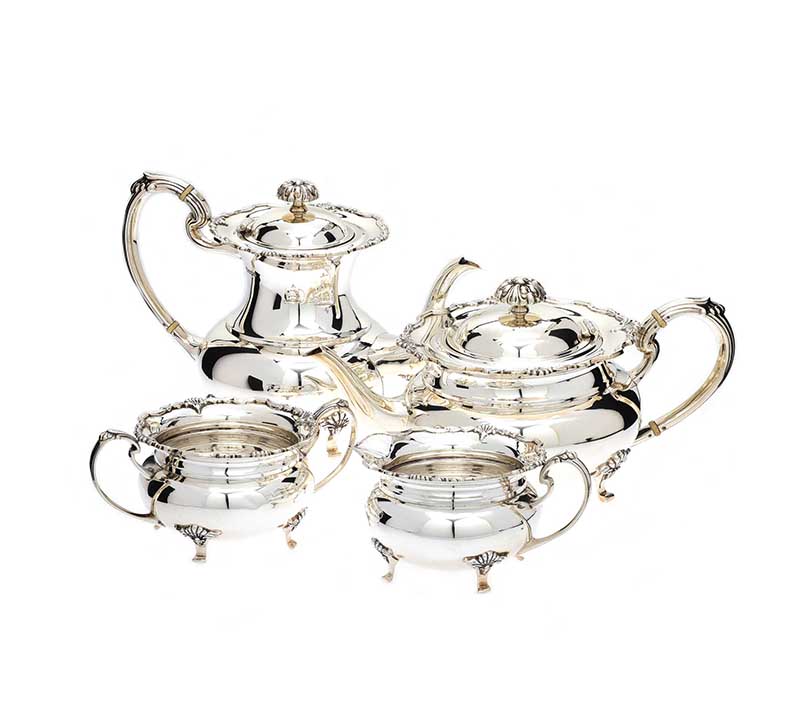 FOUR PIECE SILVER TEA SET