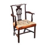 GEORGIAN MAHOGANY ARMCHAIR