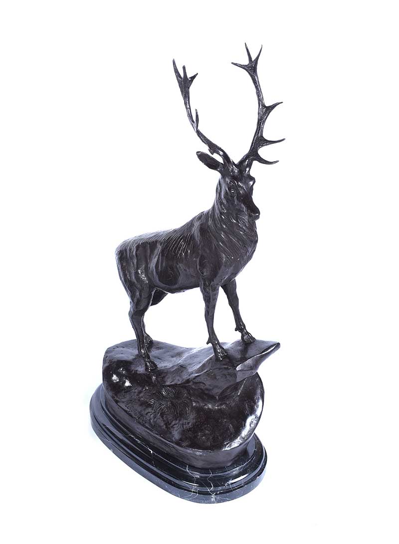 PAIR OF BRONZE STAGS - Image 2 of 8