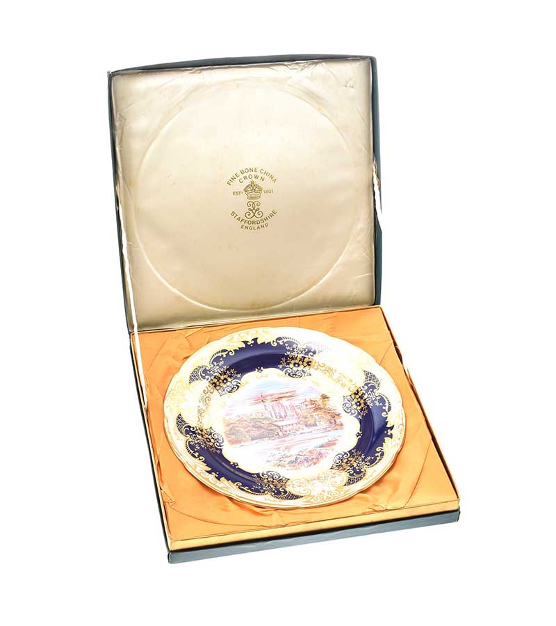 BOXED CROWN STAFFORDSHIRE PLATE